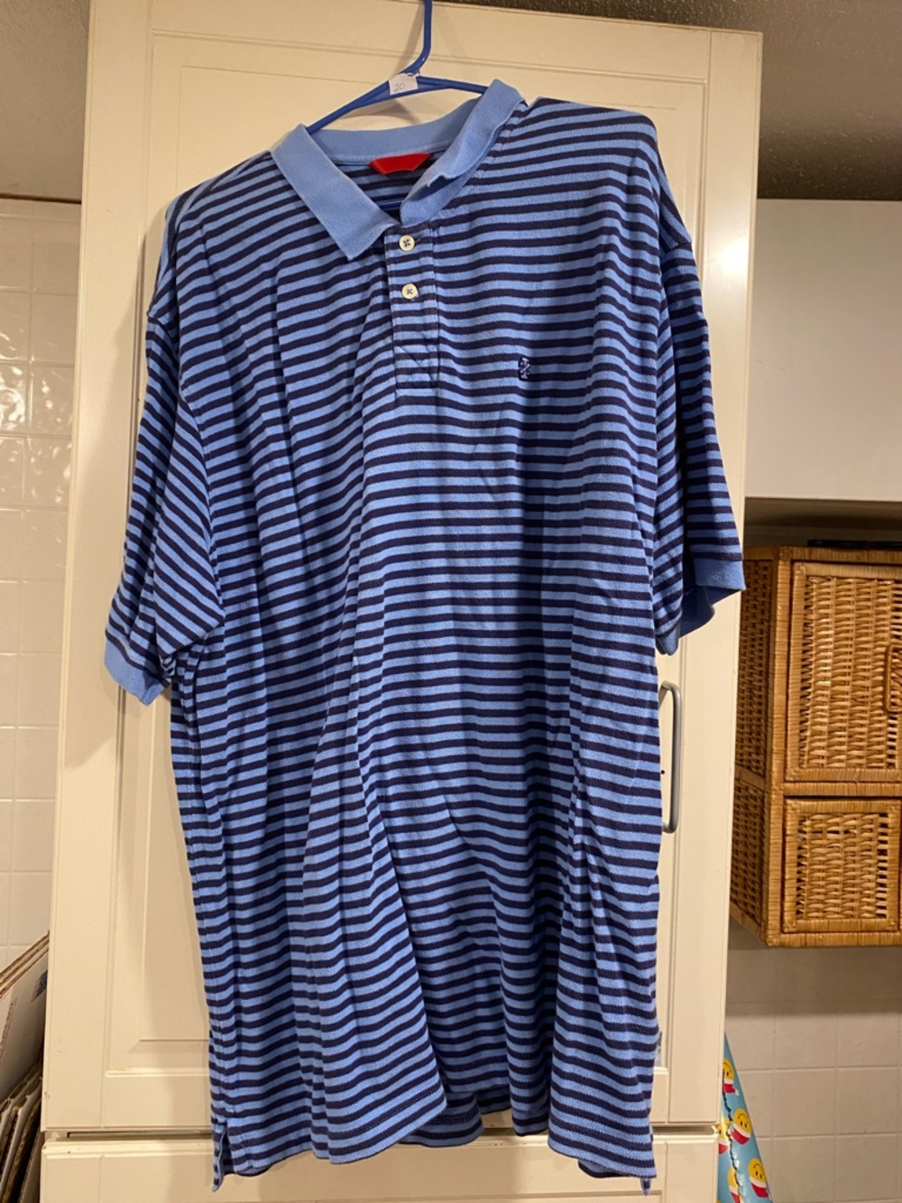 Izod Men's Blue Striped Polo Shirt size XXL 3:29 100% cotton
